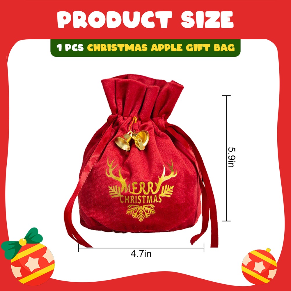 Highland - Merry Christmas Fabric Gift Bag - Red 