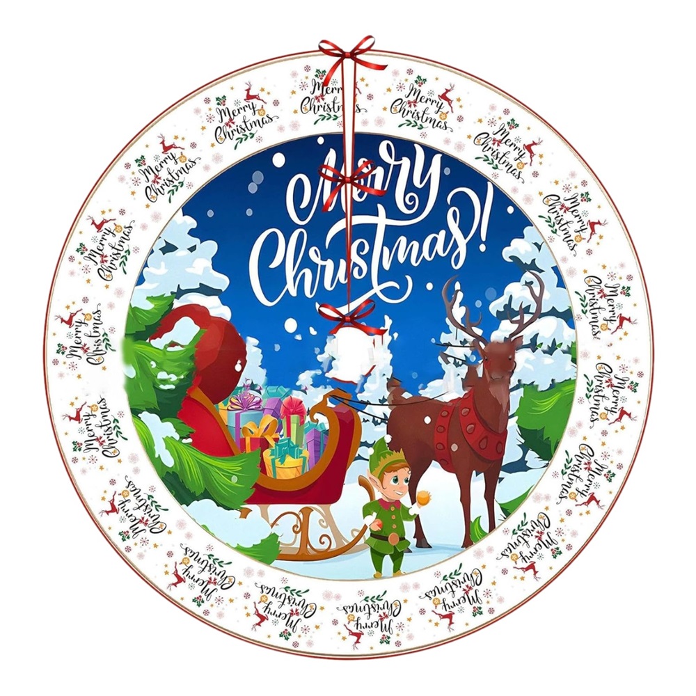 Highland - Merry Christmas Tree Skirt Decoration - 35.4 Inch