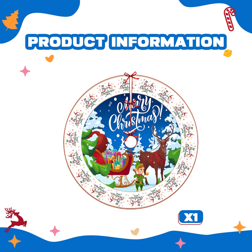Highland - Merry Christmas Tree Skirt Decoration - 35.4 Inch