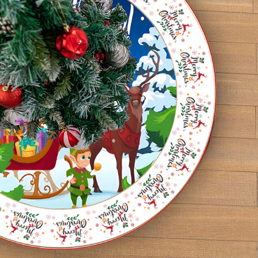 Highland - Merry Christmas Tree Skirt Decoration - 35.4 Inch