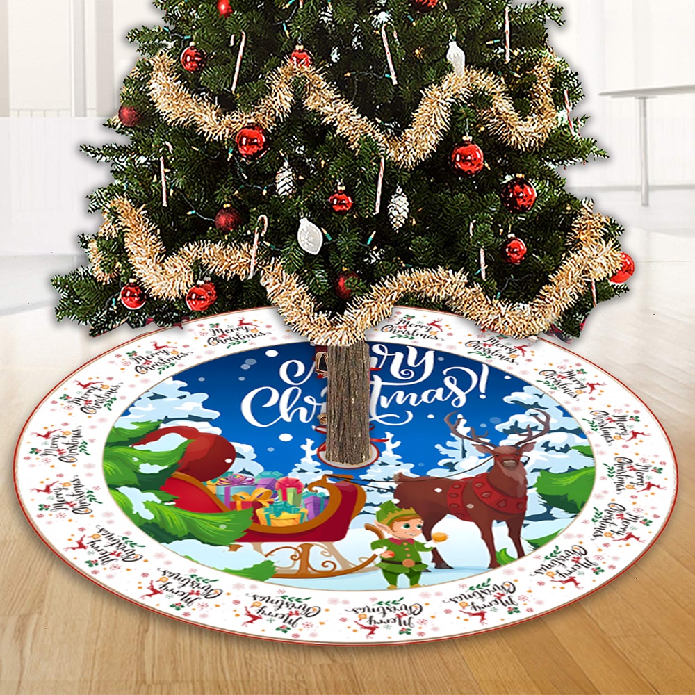 Highland - Merry Christmas Tree Skirt Decoration - 35.4 Inch