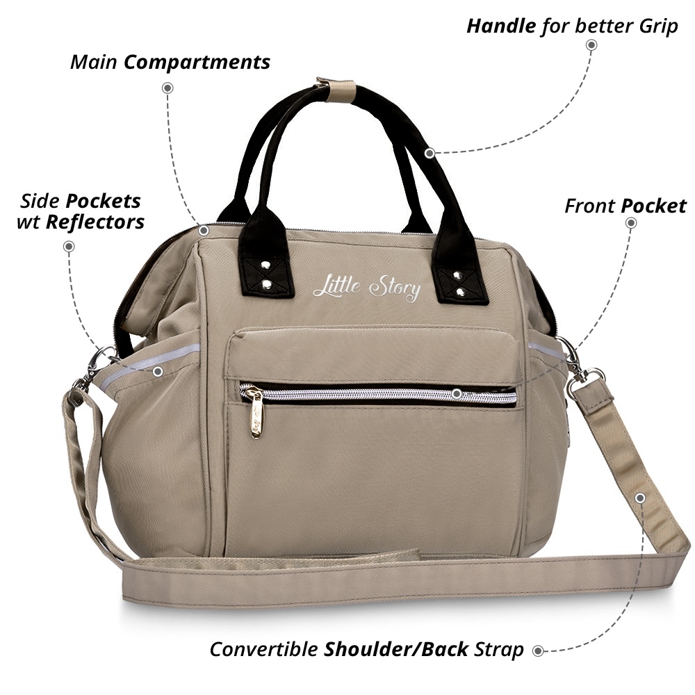 Little Story - Ace Diaper Bag - Beige
