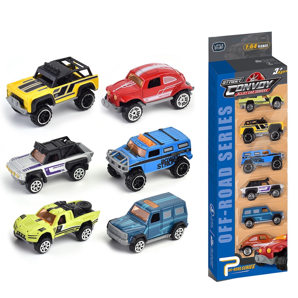 Little Story - Alloy Sliding Off-Road Toy Vehicle (6Pcs) - Multicolor
