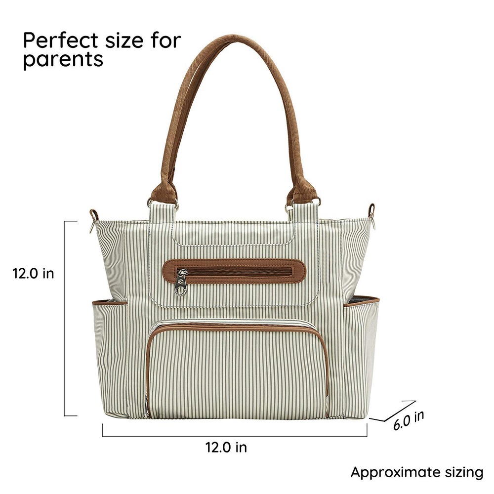 Little Story - Diaper Bag Set Of 6 With Hooks - Ivory