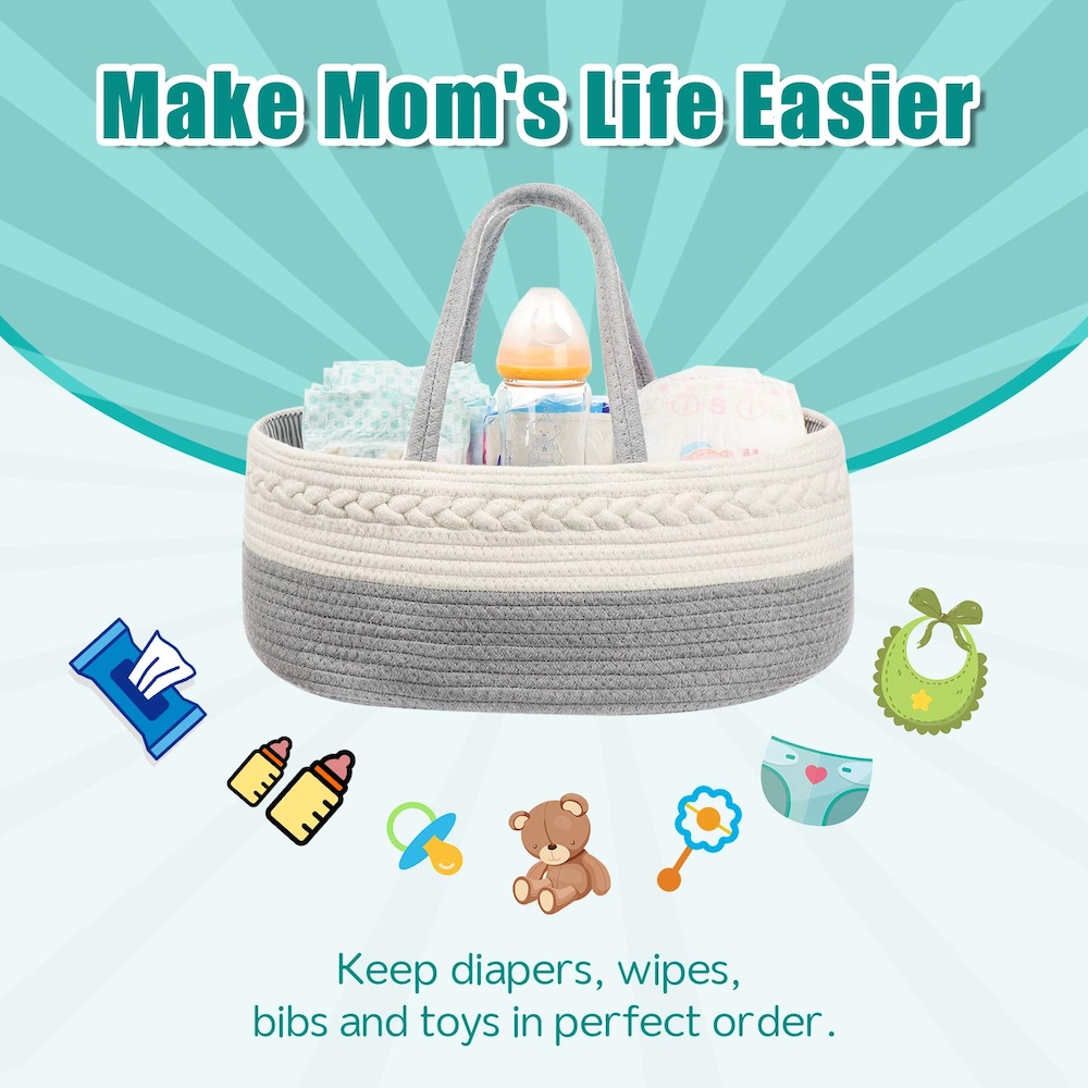 Little Story - Diaper Caddy With 50Pcs Changing Mats - Grey