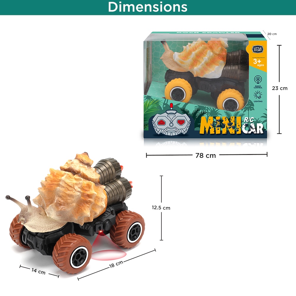 Little Story - Kids Toy 2 Channel Snail Car With Remote Control - Brown
