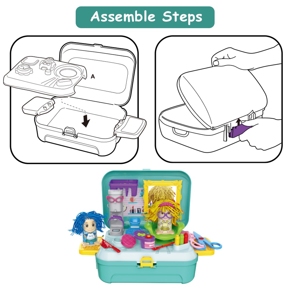 Little Story - Make Up Box With Dough Backpack (30 Pcs) - Green