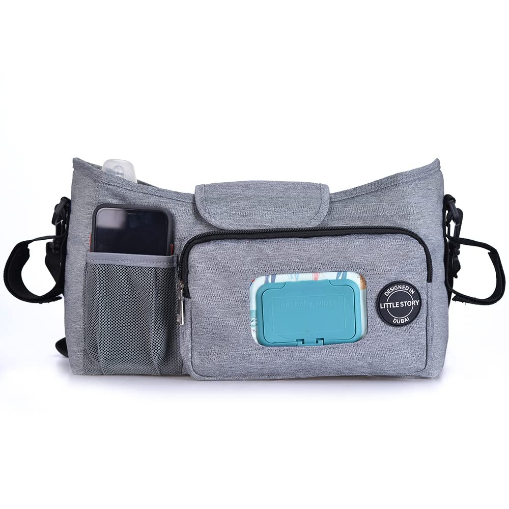 Little Story - Stroller Diaper Organizer Bag - Grey