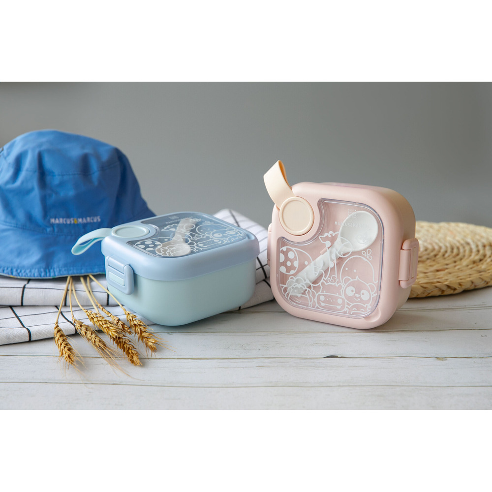 Marcus & Marcus - Travel Feeding Set W/ Spoon & Scissors- Pink