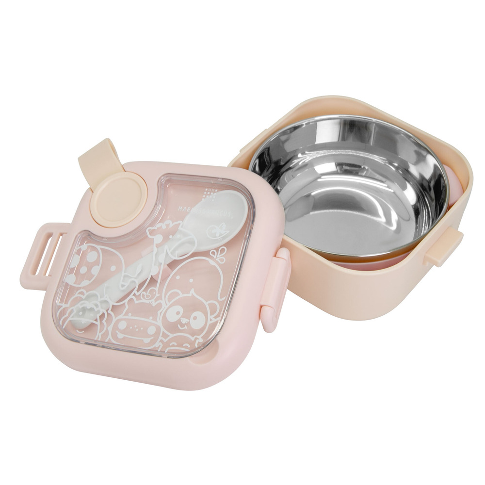 Marcus & Marcus - Travel Feeding Set W/ Spoon & Scissors- Pink
