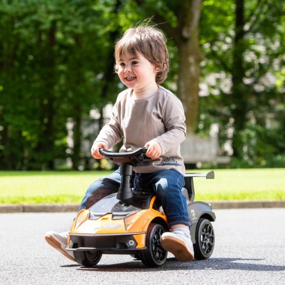 MYTS - 2 In 1 Lamborghini Essenza Scv12 Licensed Kids Push Along Ride-On - Orange