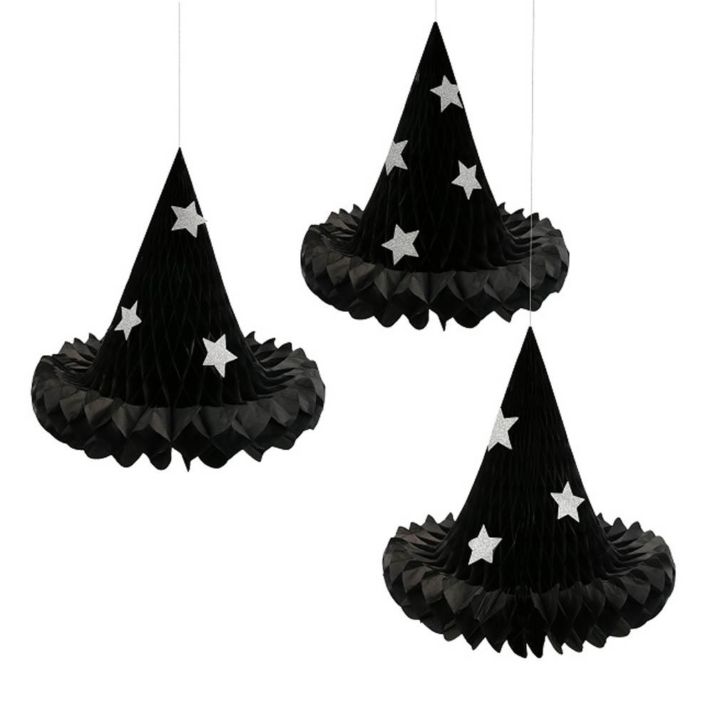 Party Camel - Hanging Honeycomb Witch Hat Decorations