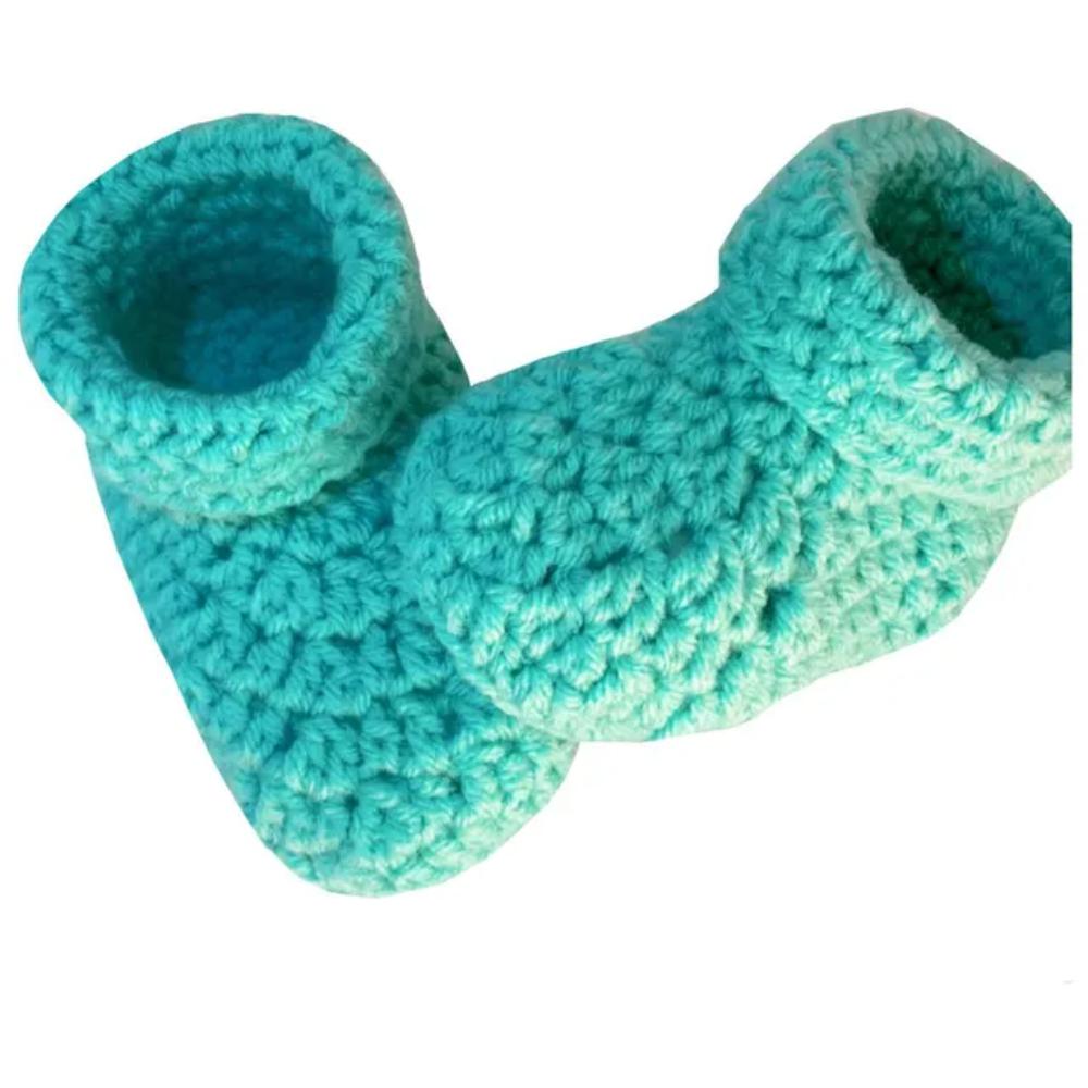 Pikkaboo - Cuddles and Snuggles Crochet Baby Booties - Green (3-6 Months)