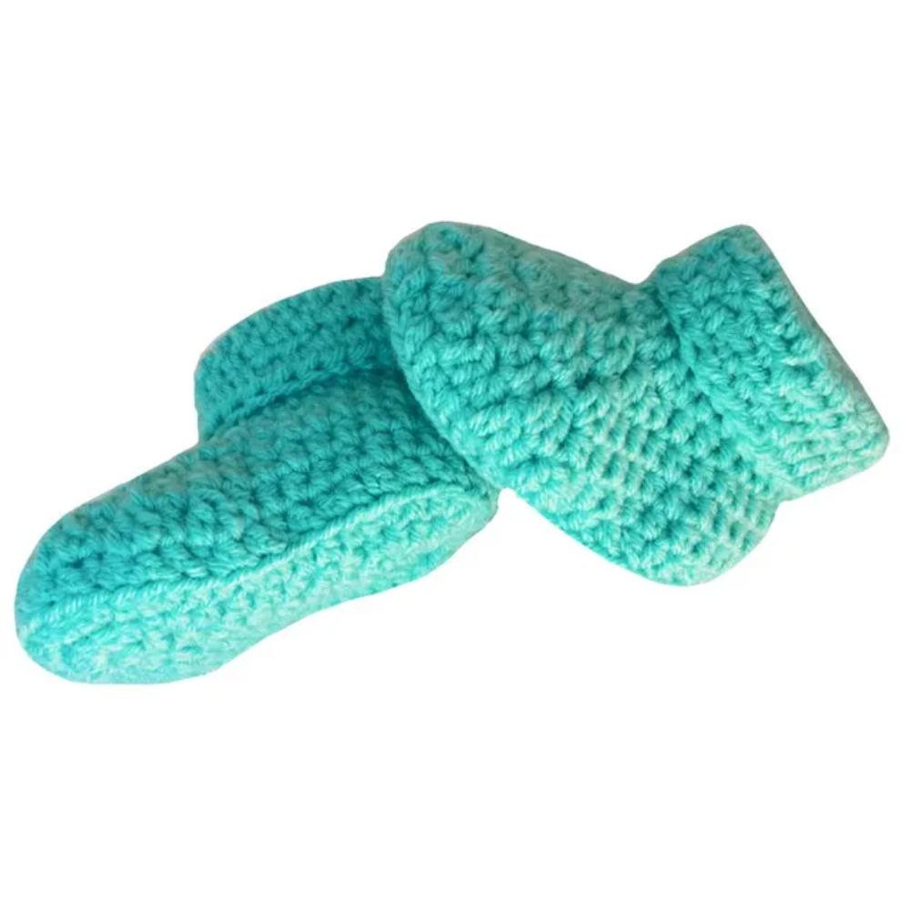 Pikkaboo - Cuddles and Snuggles Crochet Baby Booties - Green (3-6 Months)