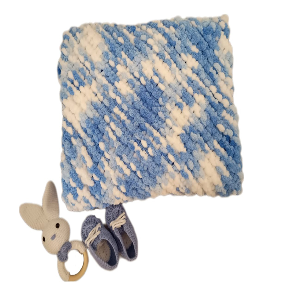 Pikkaboo HeavenlyHugs Mr Rabbit Crochet Teether Booties and Blanket Set