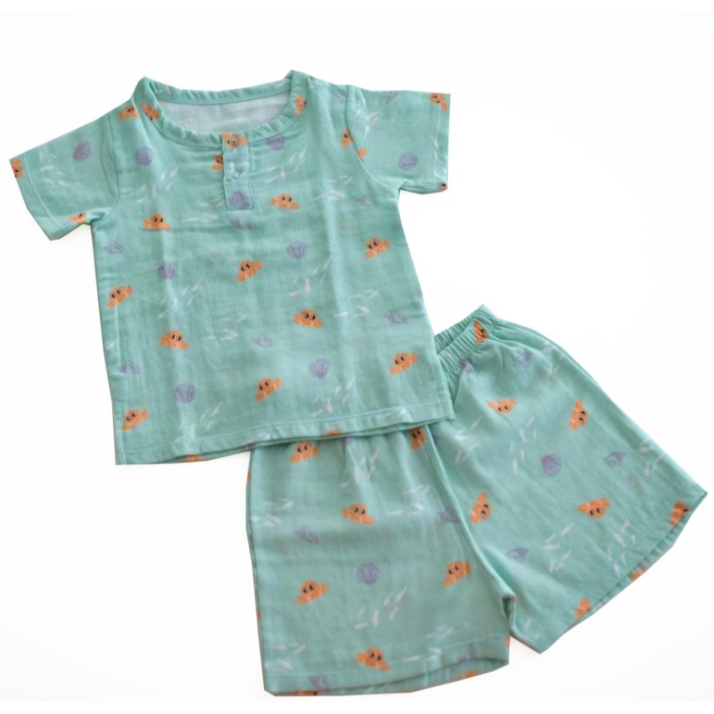 Tickle Tickle - Lil Octy Organic Muslin Shorts and Tee Set 4 to 5 Years