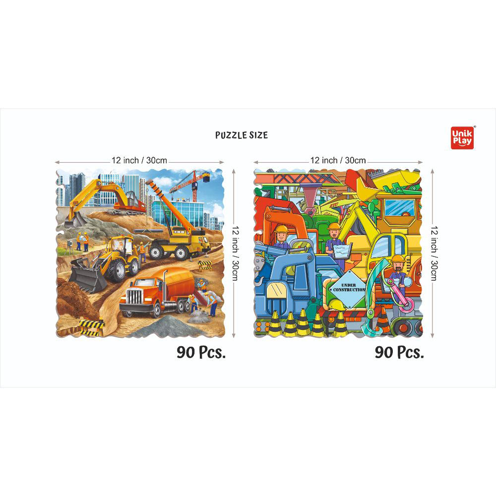 Unik Play - Go Crazy Jigsaw Puzzle With 2 Puzzle Trays - Construction