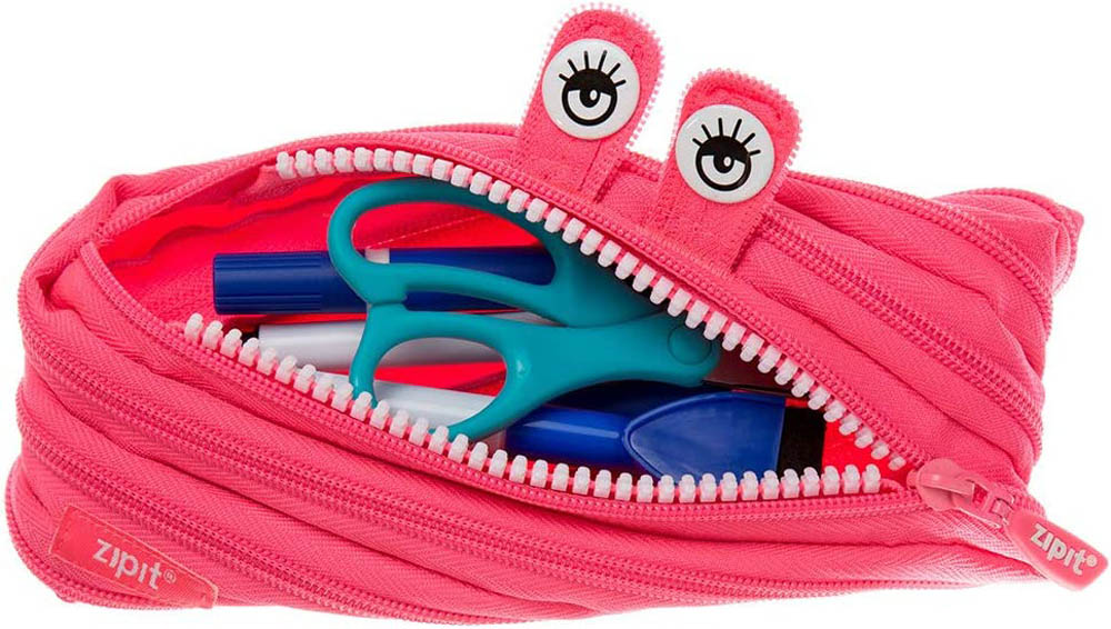 Zipit - Monster Pencil Case Holds Up to 30 Pens - Pink