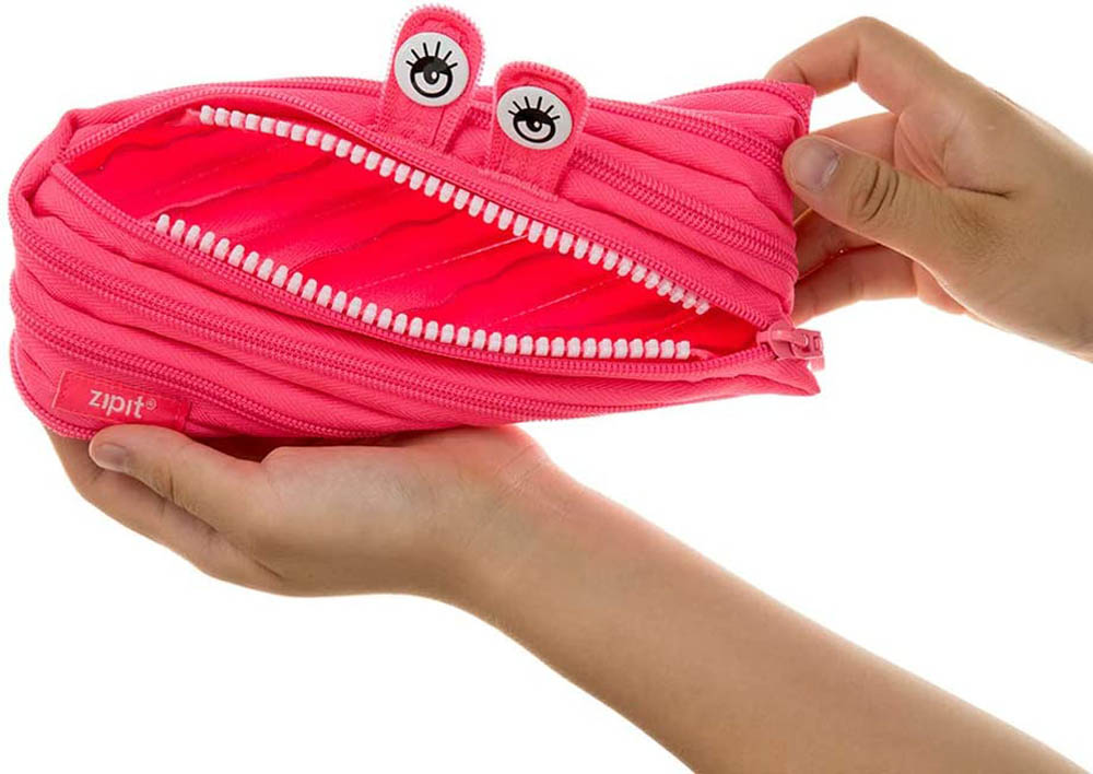 Zipit - Monster Pencil Case Holds Up to 30 Pens - Pink