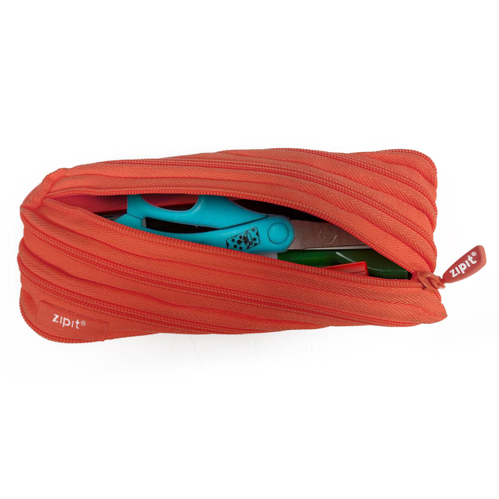 Zipit - Neon Twister Pencil Case - Glowing Peach