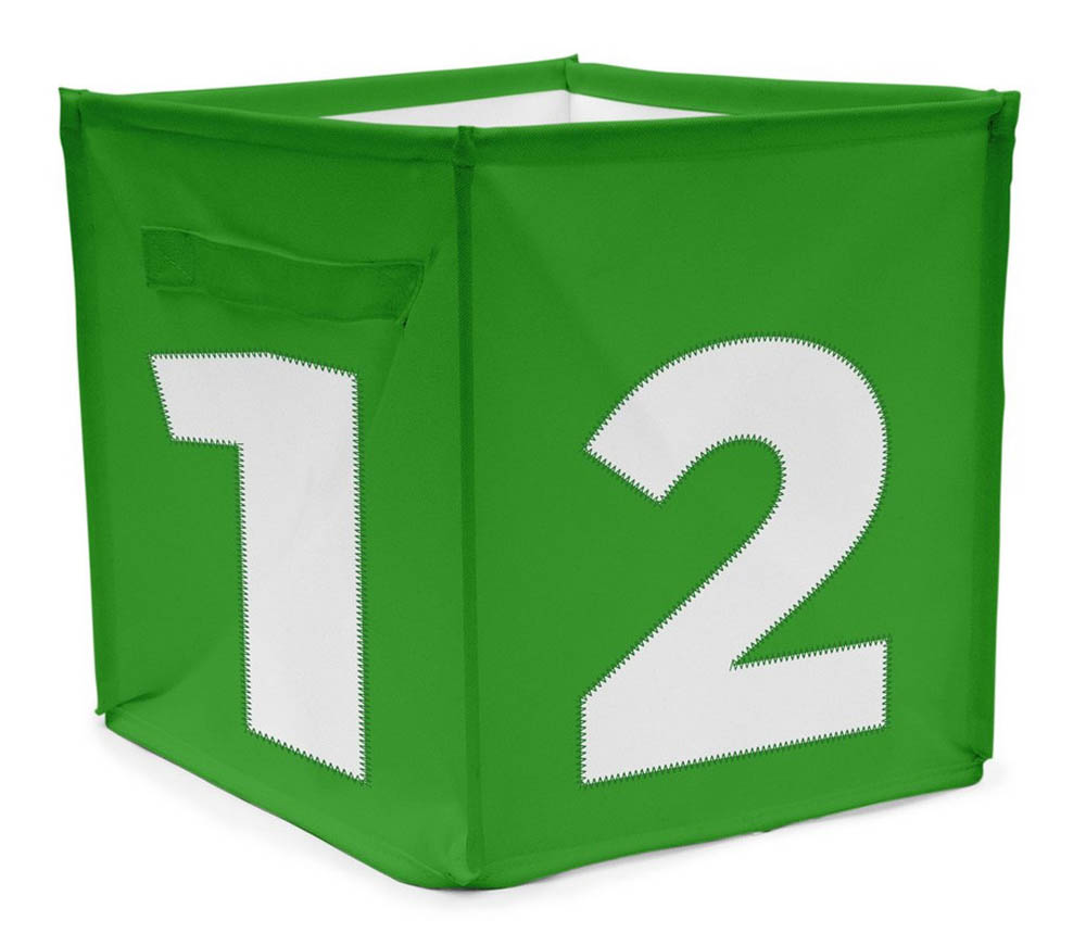 Achoka - Storage Cube Design 03 With Numbers Green 6005 28X28X2