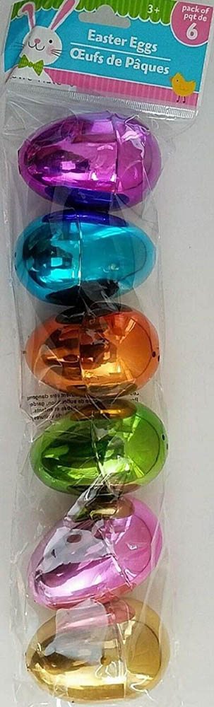 Amscan - Easter Metallic Large Egg, 6Ct