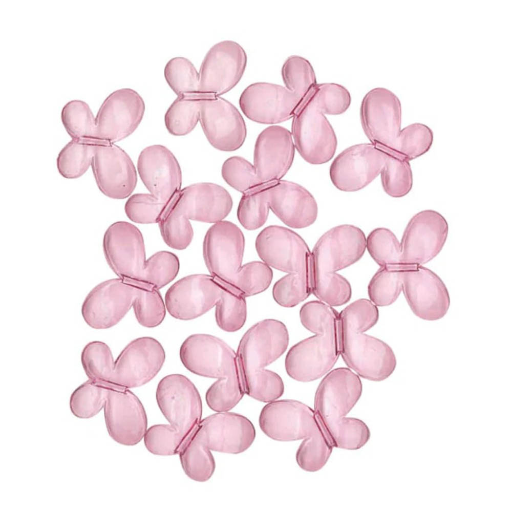Amscan - Gems Acrylic Pink Butterflies Confetti