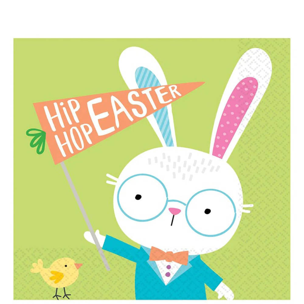 Amscan - Hello Bunny Lunch Napkin, 16Pcs