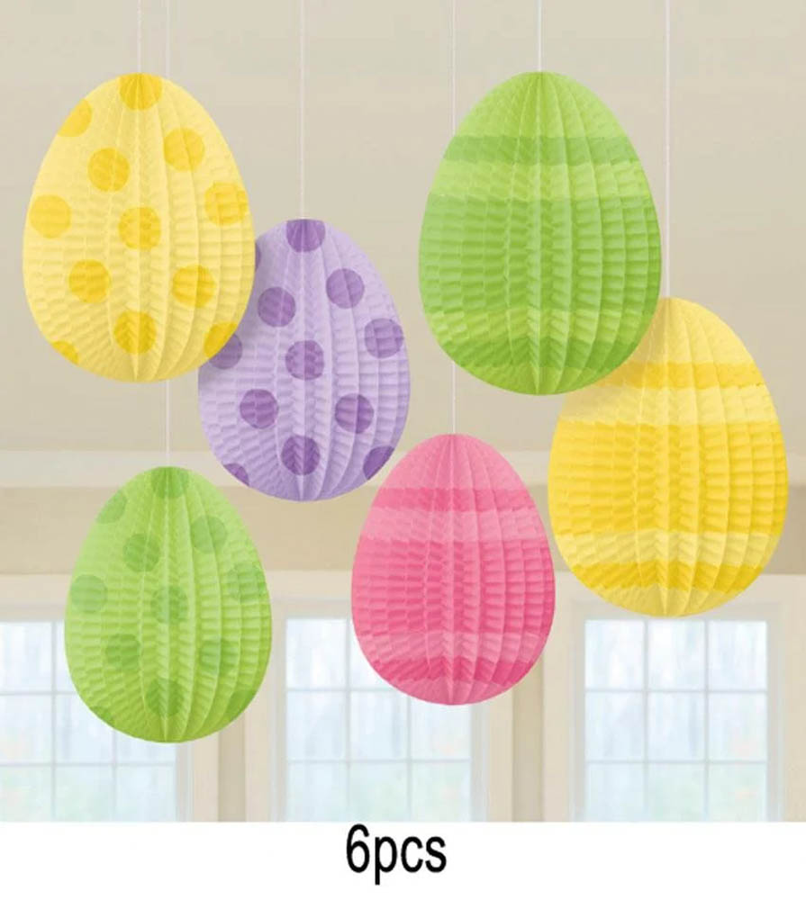 Amscan - Mini Easter Eggs Hanging Decoration, 12Cm, 6Pcs
