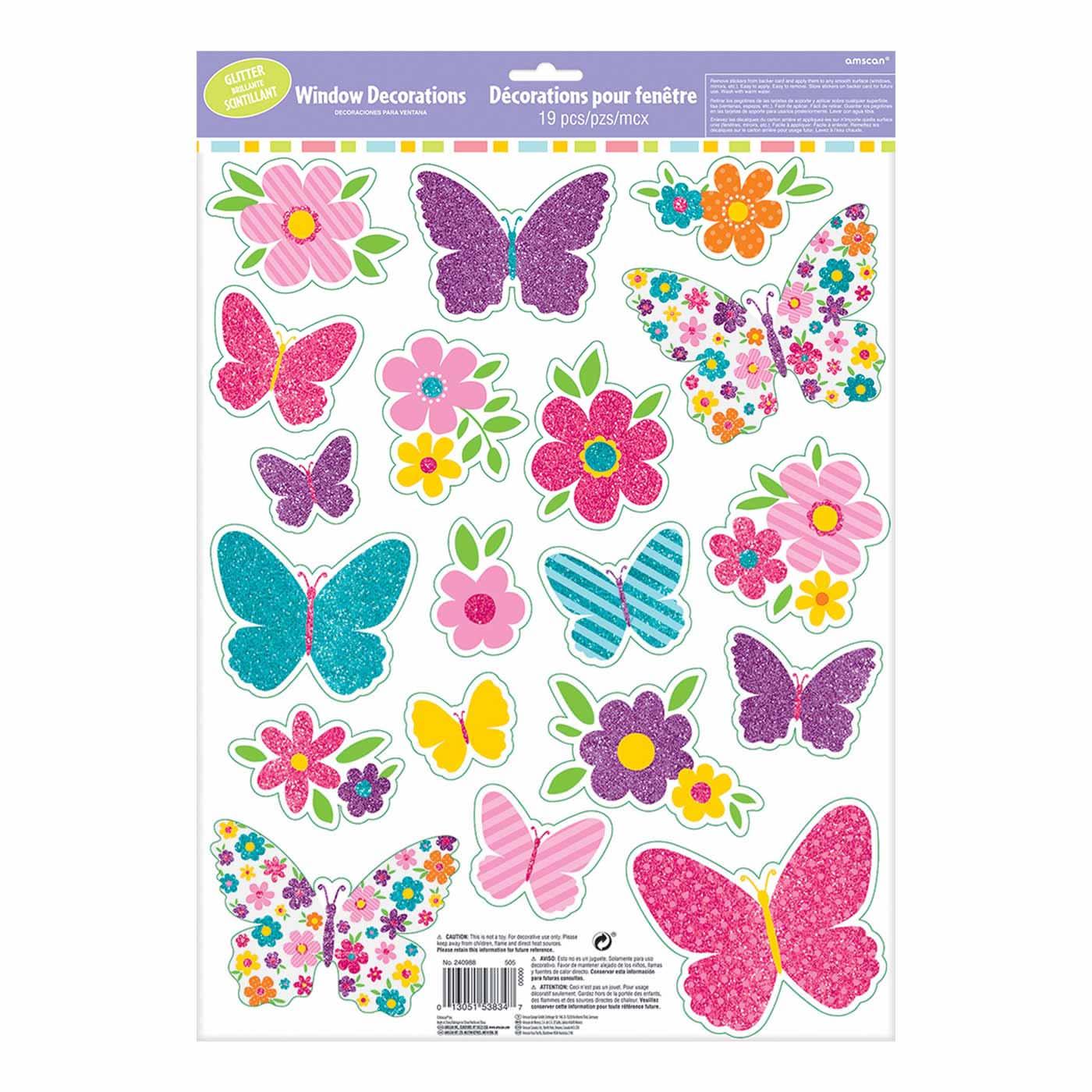 Amscan - Spring Multicolor Glitter Windoe Decoration