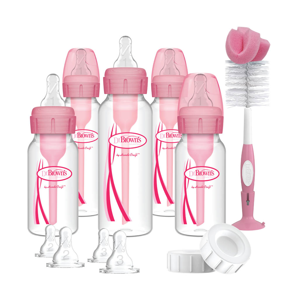 DrBrowns - PP Narrow Anti-colic Options+ Baby Bottle - Pink Gift Set