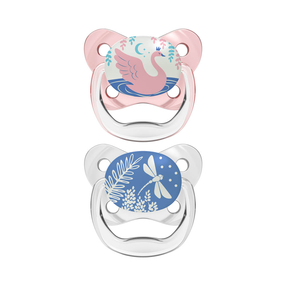 DrBrowns - Prevent Glow in the Dark Butterfly Shield Soother - Stage 1 - Pink (Pack of 2)