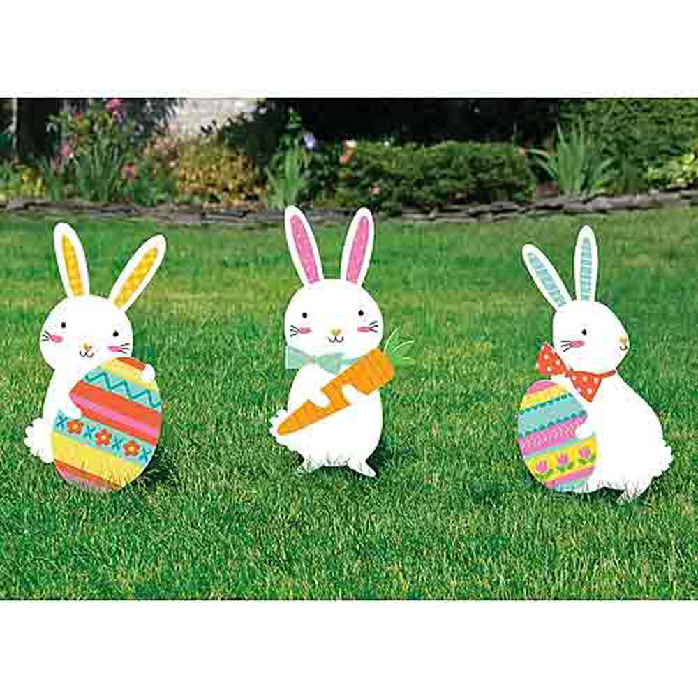 Amscan - Easter Bunny Yard Signs Corrugated Plastic, 9Pcs