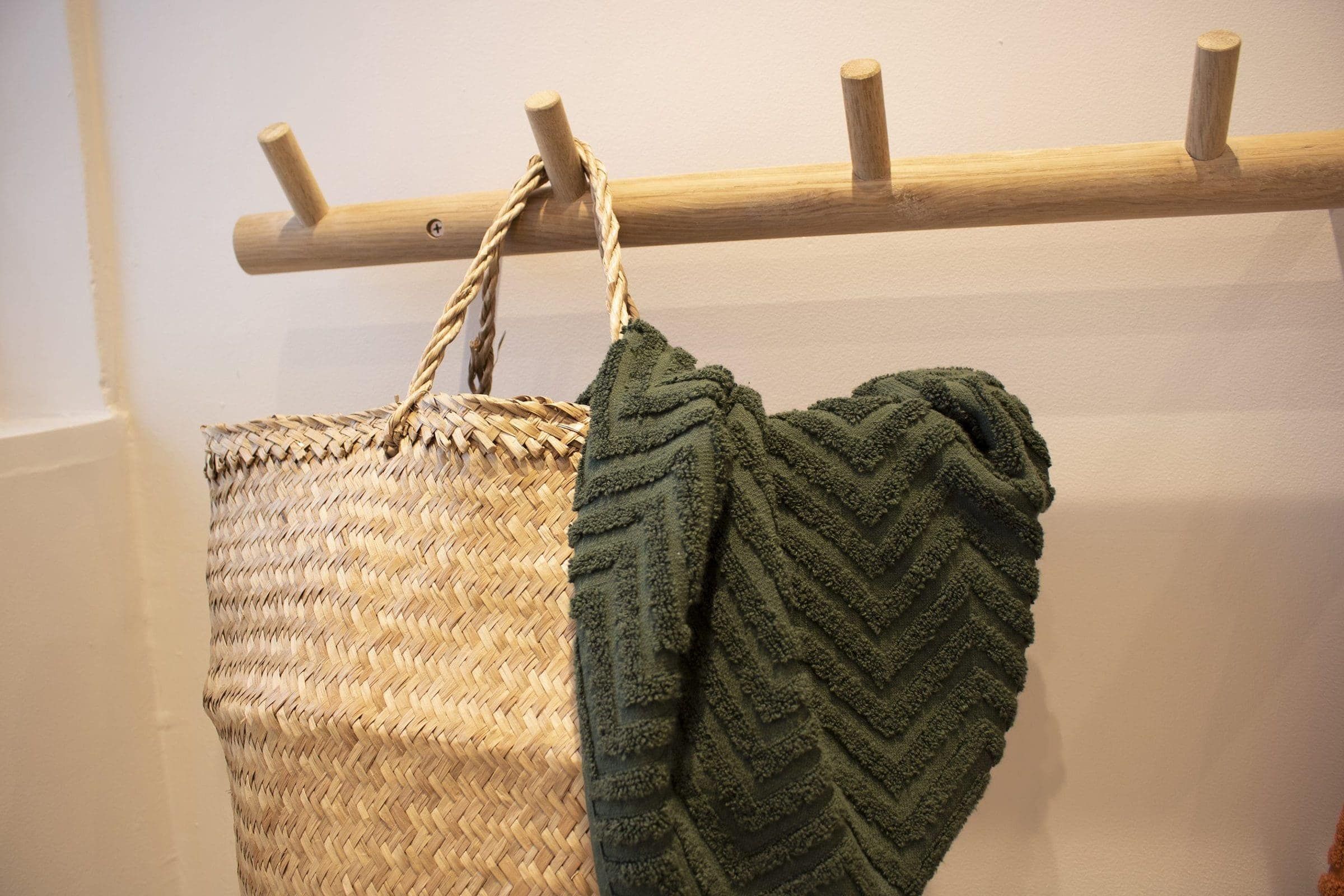 Filibabba - Bath Towel with Hood GOTS - Zigzag Dark Green