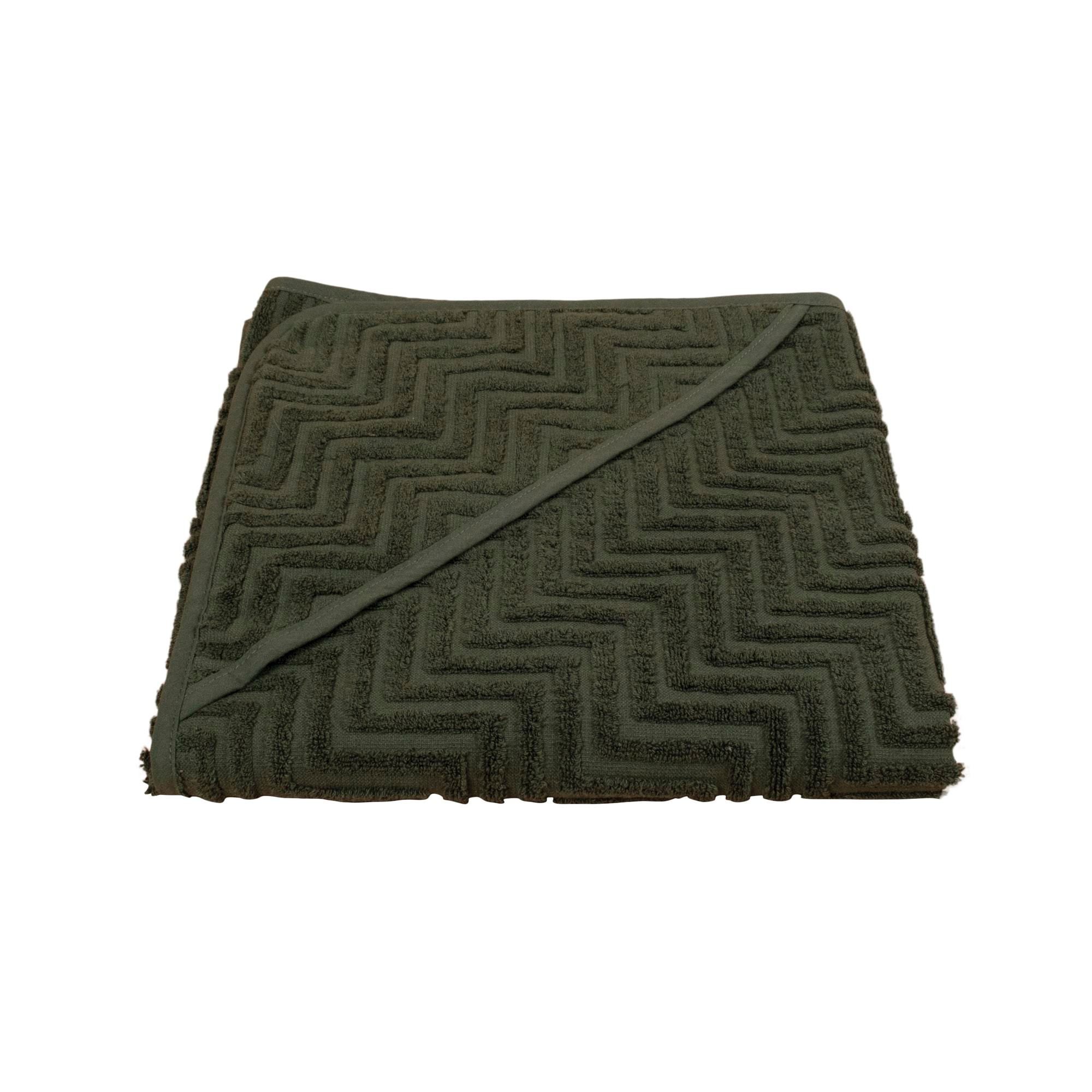 Filibabba - Bath Towel with Hood GOTS - Zigzag Dark Green