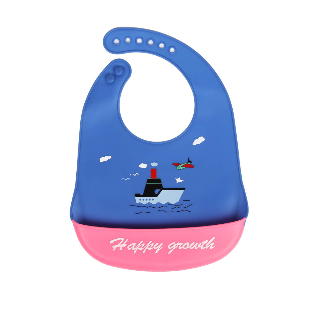 Little Angel - Baby Silicon Bib - Blue/Pink