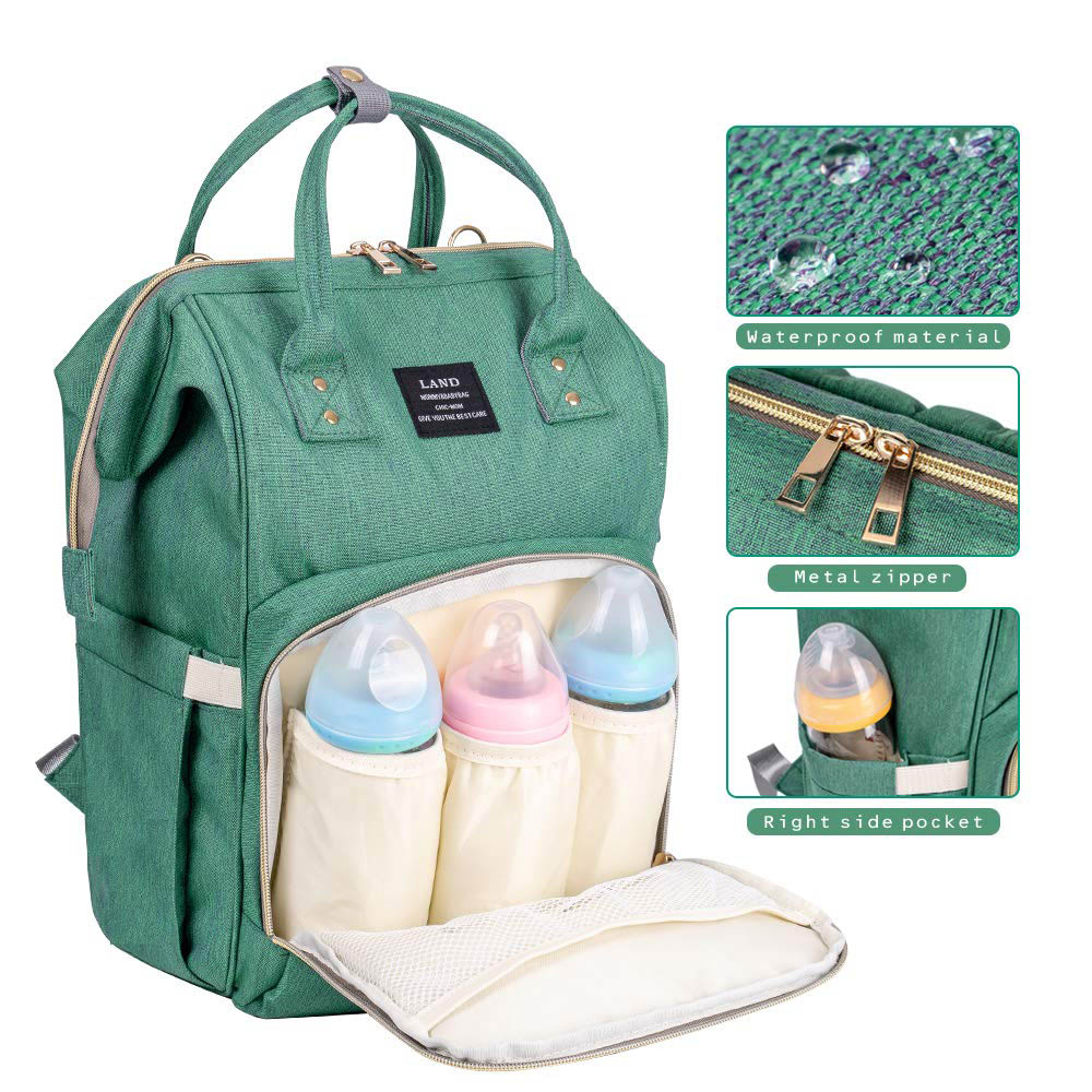 Megastar - 3- in -1 Baby Diaper Bag With Changing Station - Green