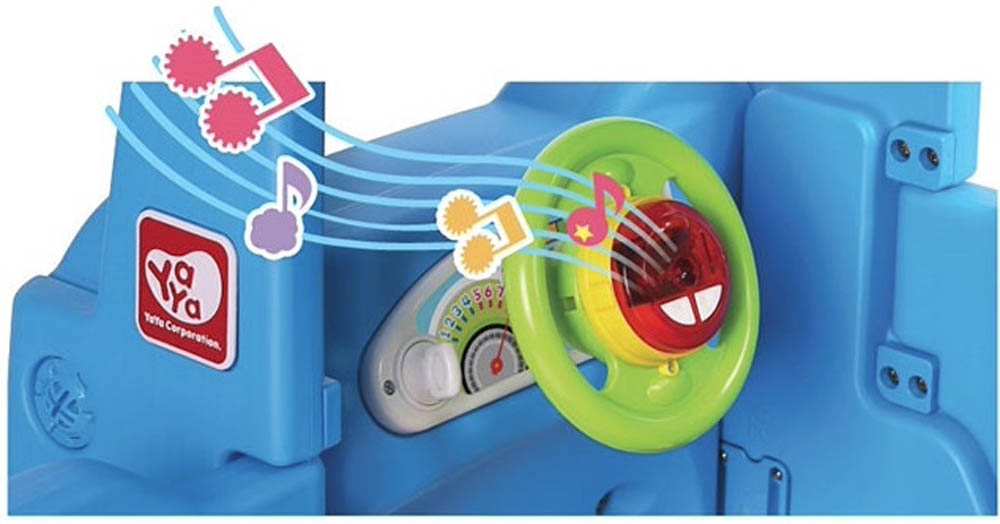 Megastar - Yaya School Bus Push Ride On W/ Open Rooftop - Blue