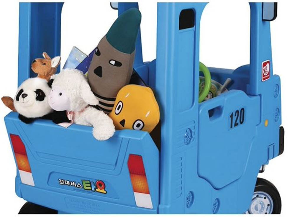 Megastar - Yaya School Bus Push Ride On W/ Open Rooftop - Blue