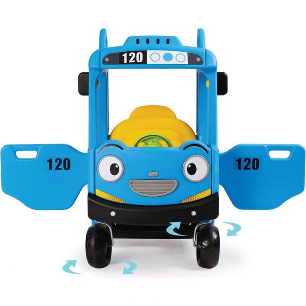 Megastar - Yaya School Bus Push Ride On W/ Open Rooftop - Blue