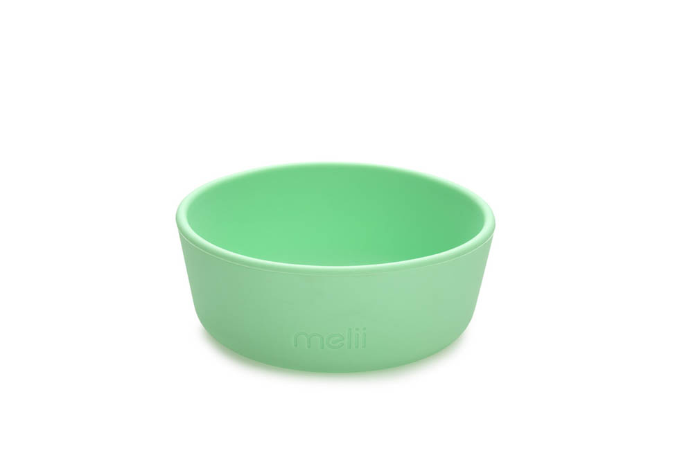 Melii - 3 Piece Silicone Feeding Set (Plate, Bowl & Cup) Blue, Lime, Mint