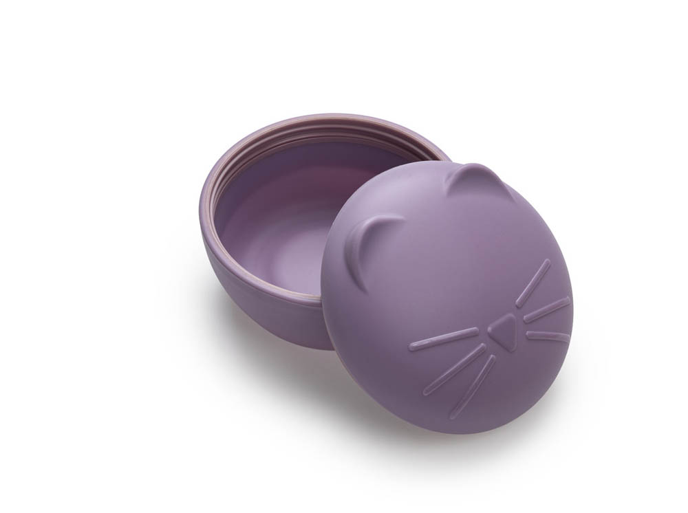 Melii - Silicone Bowl With Lid 350 Ml Purple Cat