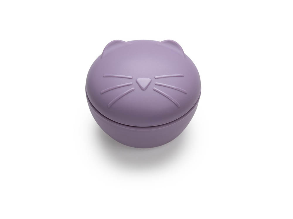 Melii - Silicone Bowl With Lid 350 Ml Purple Cat