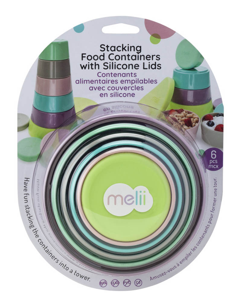 Melii - Stacking & Nesting Containers With Silicone Lids - 6 Containers