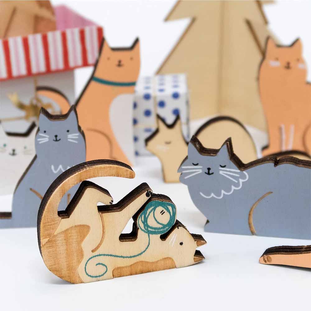 Meri Meri Wooden Cat Advent Calendar Suitcase Babystore.ae