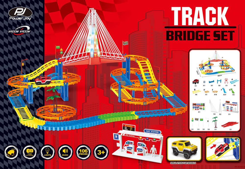 Power Joy - Vroom Vroom Magic Track Bridge Set Battery Operated