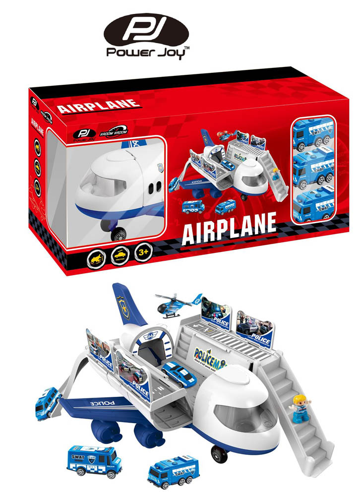 Power Joy - V.Vroom Airplane With 5 Car+1 Police