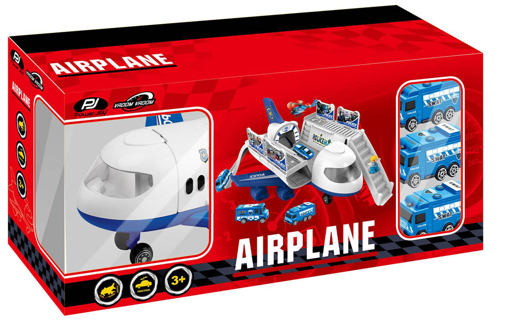 Power Joy - V.Vroom Airplane With 5 Car+1 Police