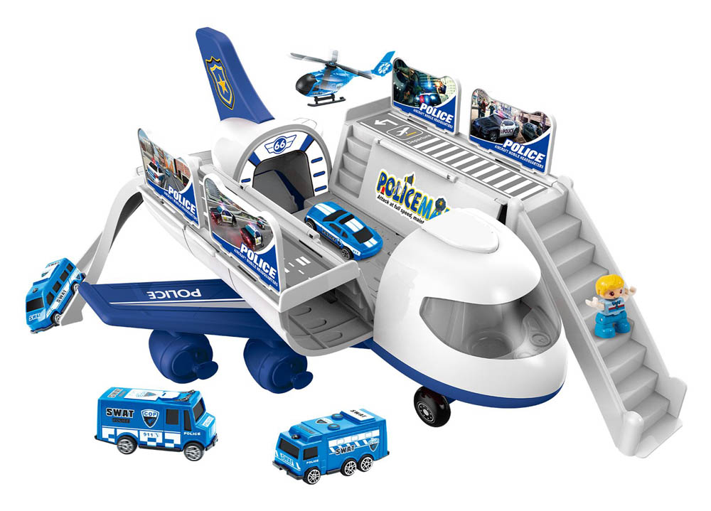 Power Joy - V.Vroom Airplane With 5 Car+1 Police