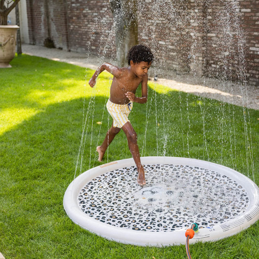 Swim Essentials - Beige Leopard Sprinkler Mat